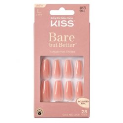 Kiss Bare But Better Nails 28 Count Long Length Peach