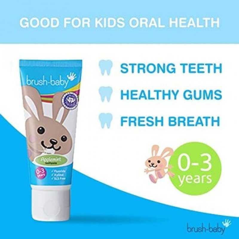 Brush-Baby Applemint Toothpaste for Babies and Toddlers Stage 2 First Teeth 50ml