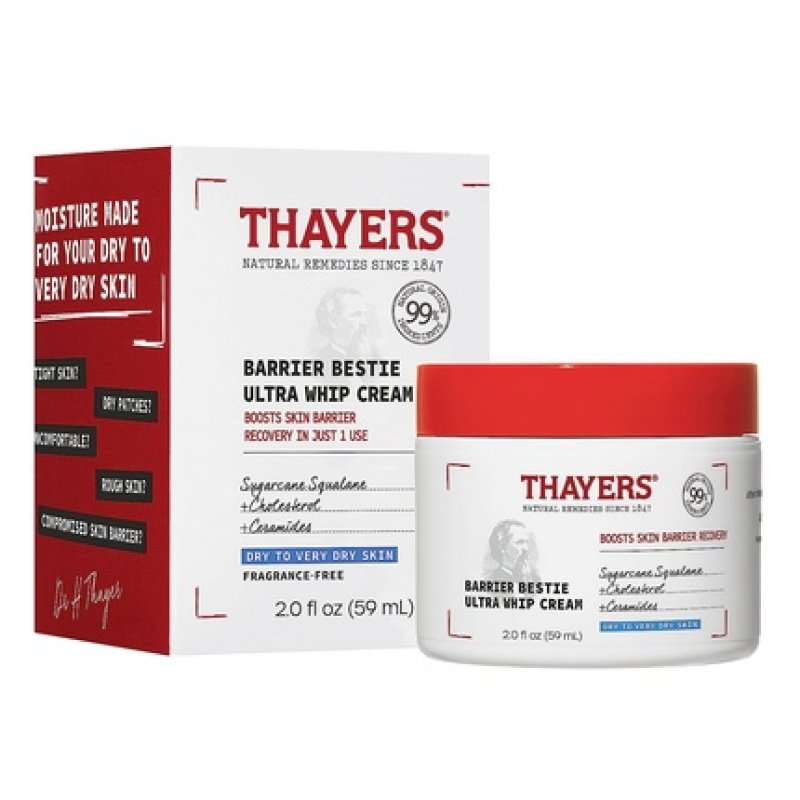 THAYERS Barrier Bestie Ultra Whip Face Cream Moisturizer with Sugarcane Squalane and Ceramides 2.0oz