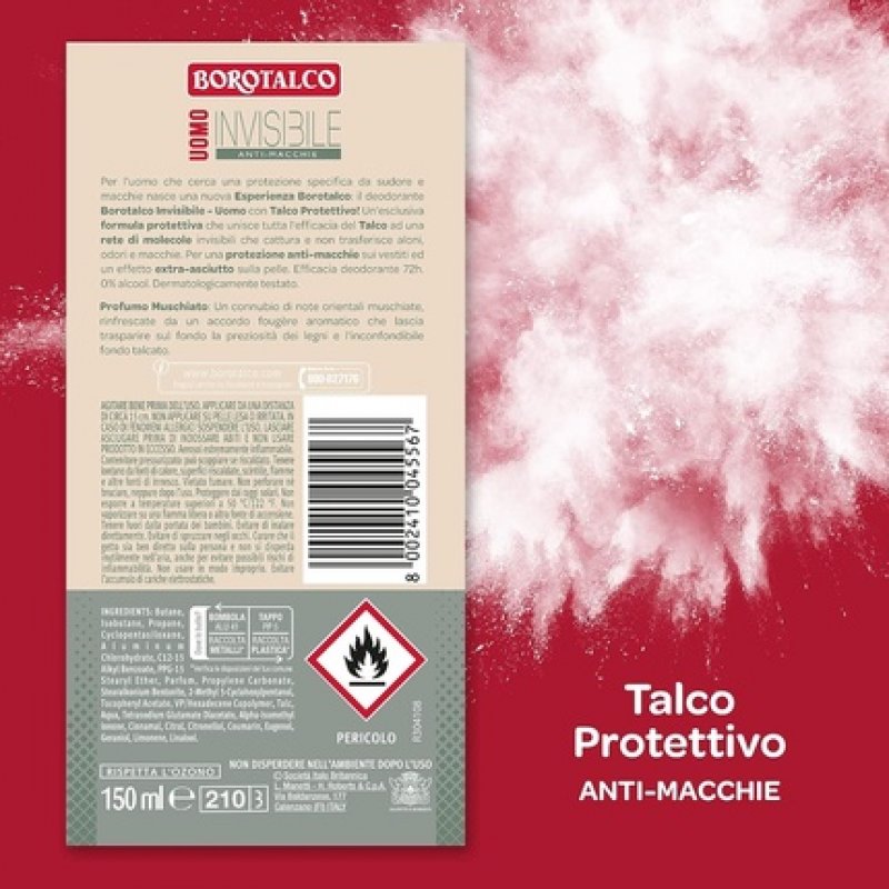 Borotalco Invisible Deodorant Stick 40g Antimacchia