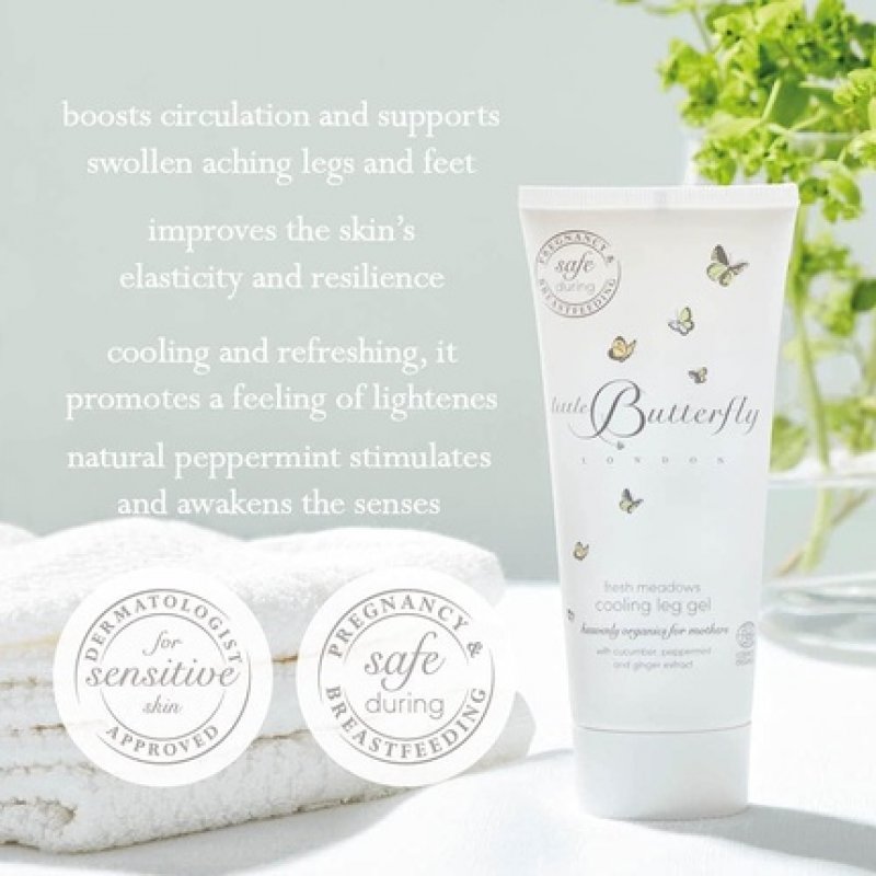 Little Butterfly London Fresh Meadows Cooling Leg Gel for Moms Comfort for Tired Legs and Feet with Natural Ingredients