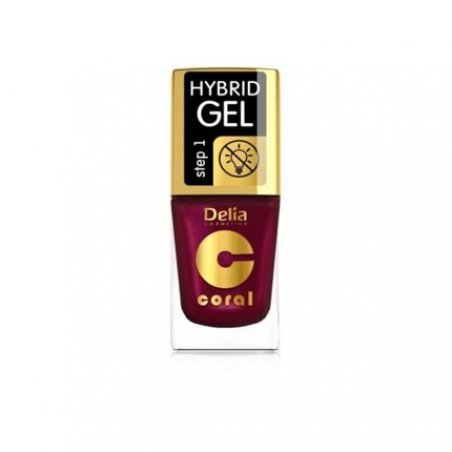 Delia Cosmetics Coral Hybrid Gel Nail Polish No. 61 Pearl Raspberry 11ml