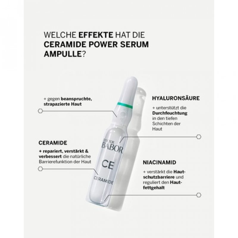 DOCTOR BABOR Power Serum Ceramide Face Ampoules with Hyaluronic Acid and Ceramides for a Healthy Skin Barrier Vegan