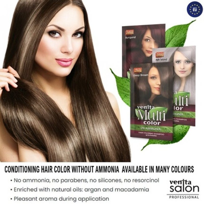 Venita Temporary Hair Colour Shampoo Dye Sachet up to 8 Washes with Hair Conditioning