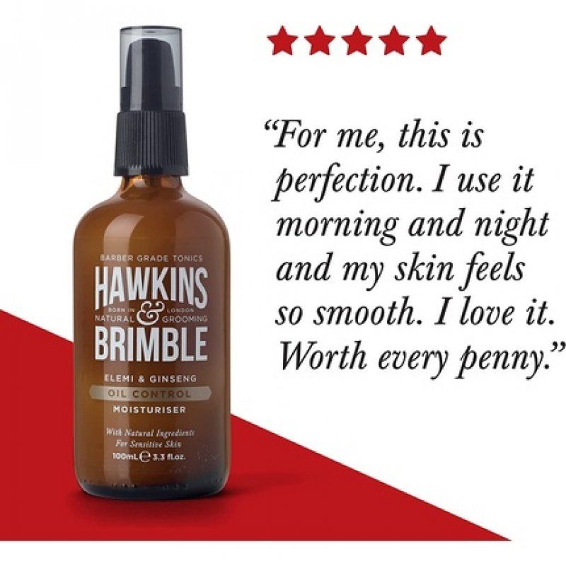 Hawkins & Brimble Oil Control Men's Face Moisturiser with Natural Ingredients - No Parabens or Animal Testing