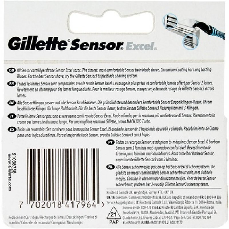 Gillette Sensor Charging Excel 5 Blades