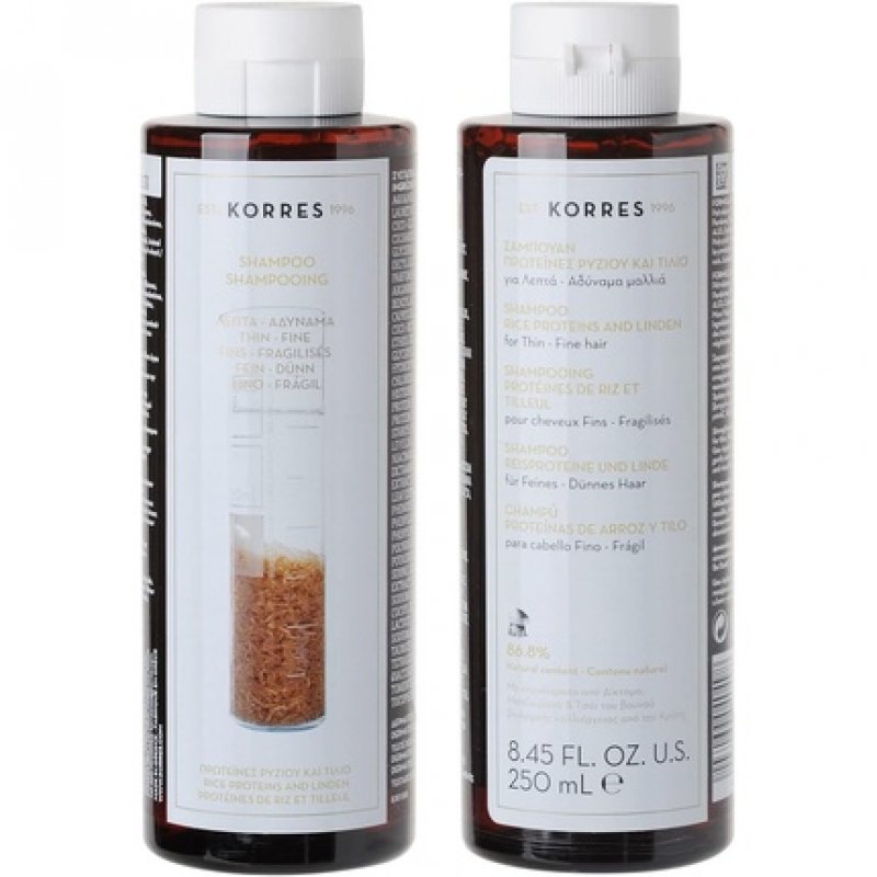 KORRES Rice Proteins and Linden Shampoo for Thin and Fine Hair 250ml