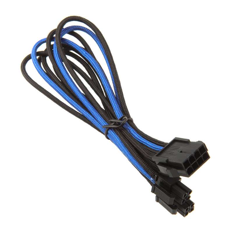 Silverstone EPS 8-Pin zu EPS/ATX 4+4-Pin Kabel, 300mm - schwarz/blau