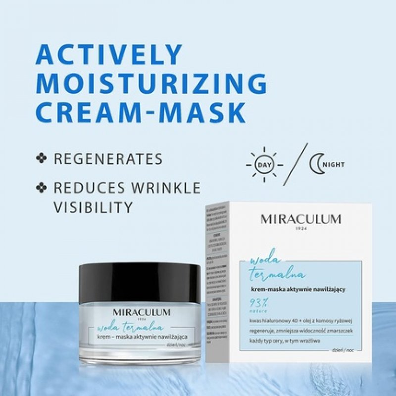 Miraculum Moisturizing Cream Mask with Hyaluronic Acid and Thermal Water 50ml