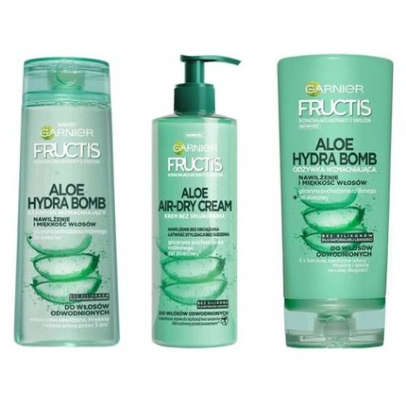 Garnier Fructis Aloe Hydra Bomb Shampoo Conditioner Air Dry Cream