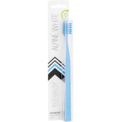 ALPINE WHITE Soft Toothbrush Developed and Tested by Dentists and Dental Experts - Sustainable 1 Piece Toothbrush