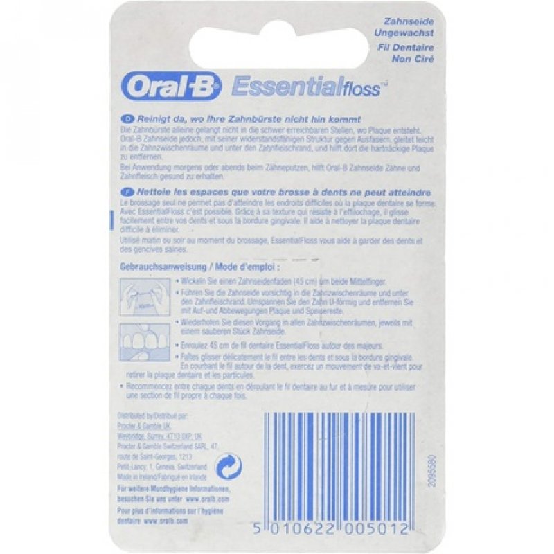 Oral B Essential Floss Unwaxed 50m