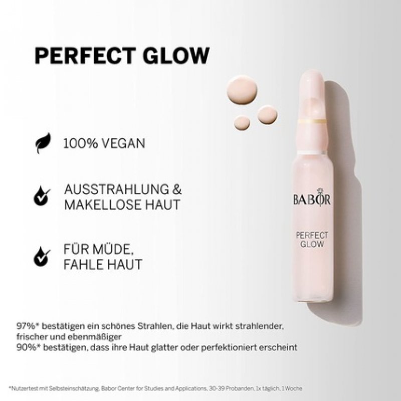 BABOR Perfect Glow Face Serum Ampoules with Glow Pigments for Radiant Skin 7 x 2ml