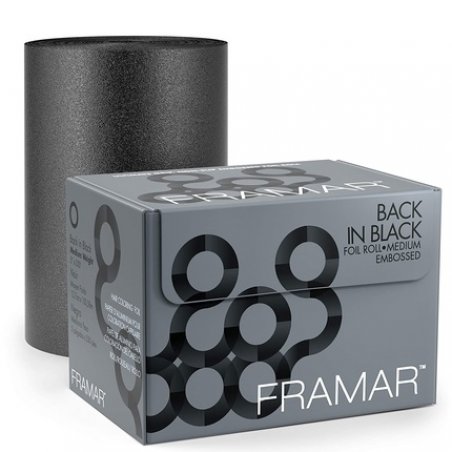 Framar Back in Black Embossed Aluminum Foil for Hair Color Medium 320m