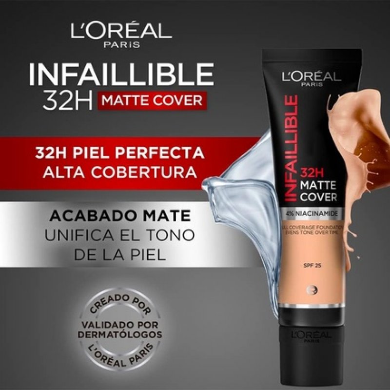 infaillible 24H matte cover foundation 145-rose beige 30ml