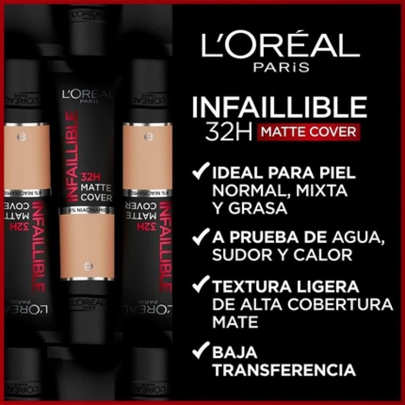 infaillible 24H matte cover foundation 145-rose beige 30ml