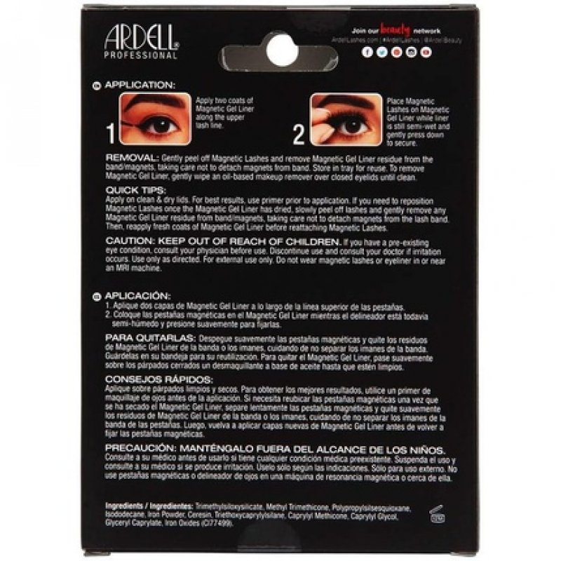ARDELL Professional Magnetic Demi Wispies Real Hair False Eyelashes with Gel Eyeliner - Reusable Cat Eye Lashes