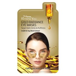 7th Heaven Renew You Gold Radiance Eye Masks Enriched with CoQ10 and Soybean Extract to Combat Dark Circles and