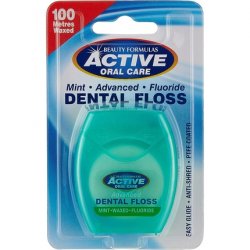 Beauty Formulas Mint Waxed Dental Floss with Fluoride