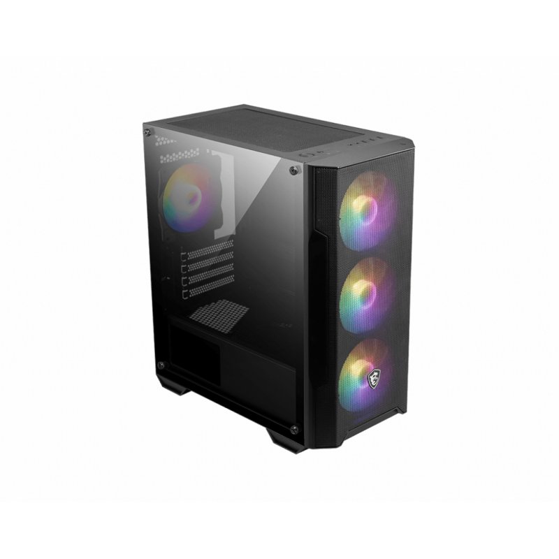 MSI MAG FORGE M100A unité centrale Micro Tower Noir, Transparent