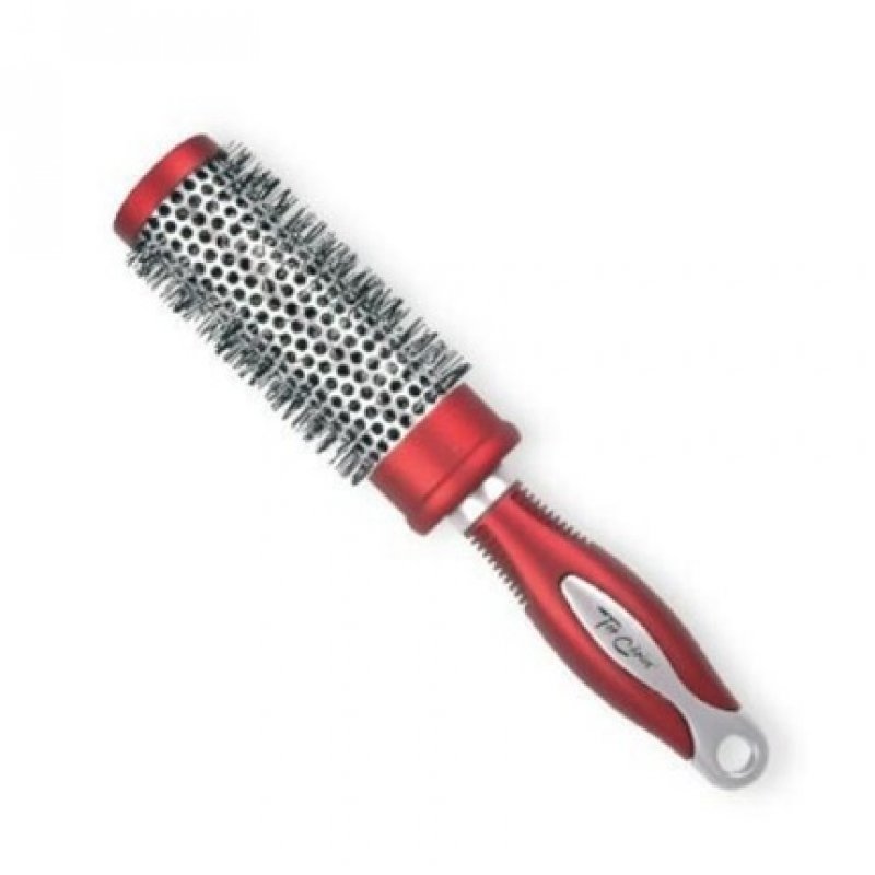 Top Choice Exclusive Hair Brush Size M Round Silver/Burgundy