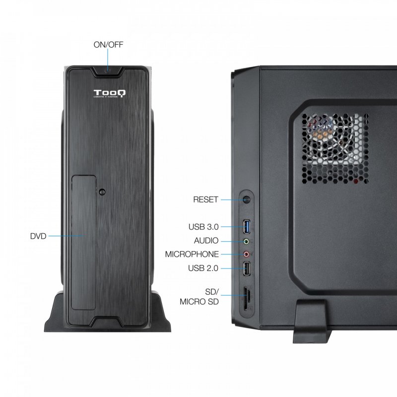 TooQ TQC-3007U3C unité centrale Micro Tower Noir 500 W