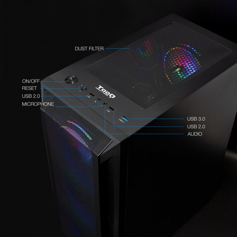 CAJA SEMITORRE GAMING TQGCC101-B "RAGNÄROK" NEGRA