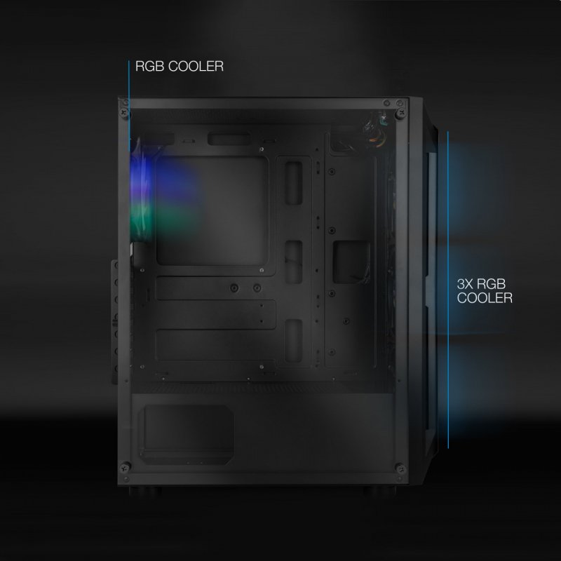 TooQ Ragnärok Gaming Semitower Case, Black