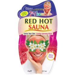 7th Heaven Red Hot Sauna Gently Warming Face Mask with Lime Oil and Jasmine for Skin Detox - Ideal for Normal, Combo &