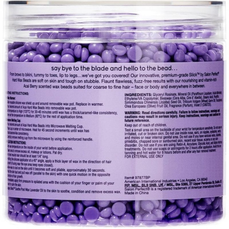 Sliick Acai Hard Wax Beads 226g - Home Waxing Smooth Skin