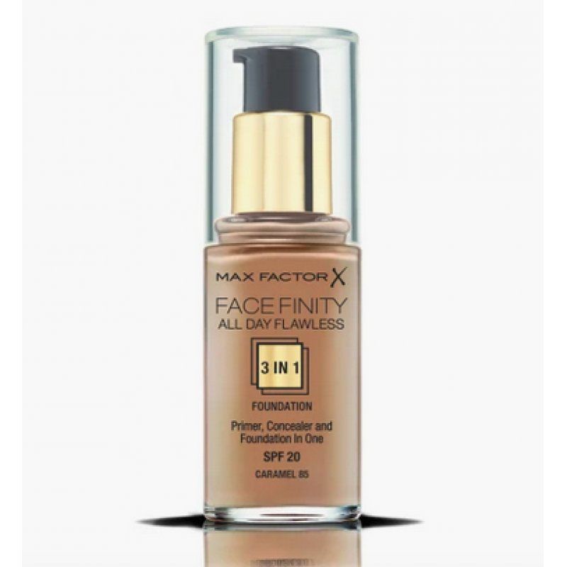 Max Factor Facefinity 3-in-1 All Day Flawless Liquid Foundation SPF 20 85 Caramel 30ml
