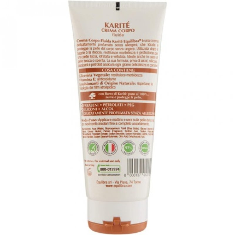 Crema Fluida Corpo Karite' 200 Ml