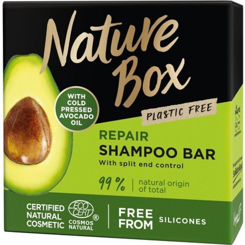 Nature Box Shampoo Bar with Cold Pressed Avocado Oil for Repair and Split End Control 85g