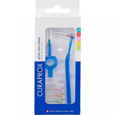 Curaprox Interdental Brushes CPS Prime Plus Mix Set 0.6-1.1mm Diameter 2.2-5mm Effectiveness 5 Brushes and Holder UHS