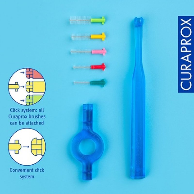 Curaprox Interdental Brushes CPS Prime Plus Mix Set 0.6-1.1mm Diameter 2.2-5mm Effectiveness 5 Brushes and Holder UHS
