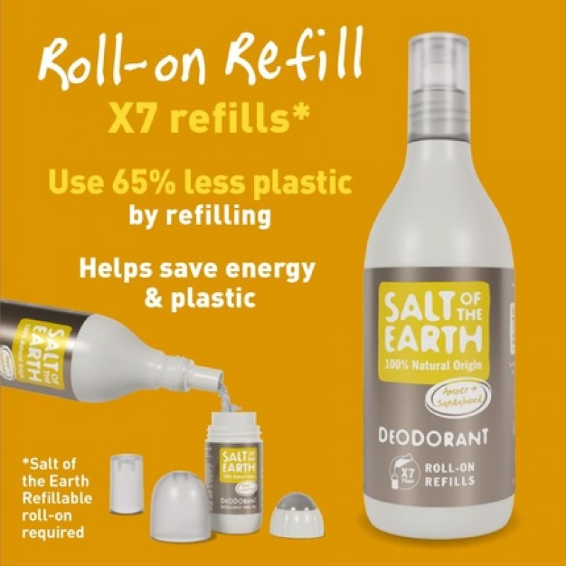 Salt of the Earth Amber & Sandalwood Natural Deodorant Roll On Refill 525ml
