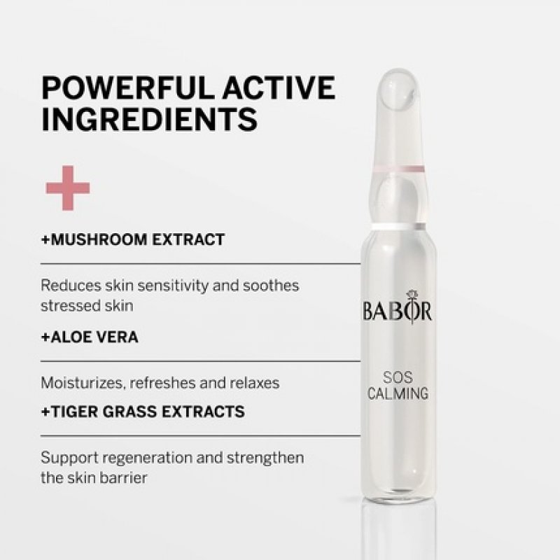 BABOR SOS Calming Ampoule Serum Concentrates Soothing Serum for Irritated Skin 7 Day Treatment