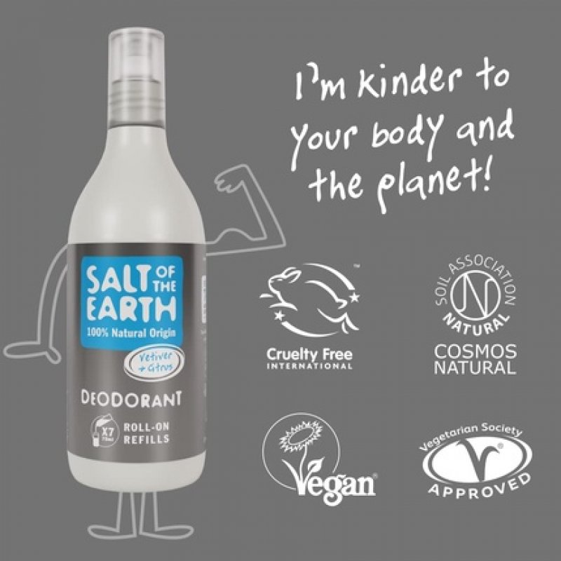 Salt of the Earth Natural Deodorant Roll On Refill Vetiver & Citrus 525ml