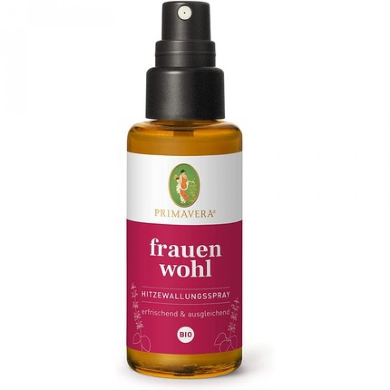 PRIMAVERA Frauenwohl Hitzewallungsspray Bio 50ml - Refreshing and Balancing Body Spray with Floral Scent - Vegan