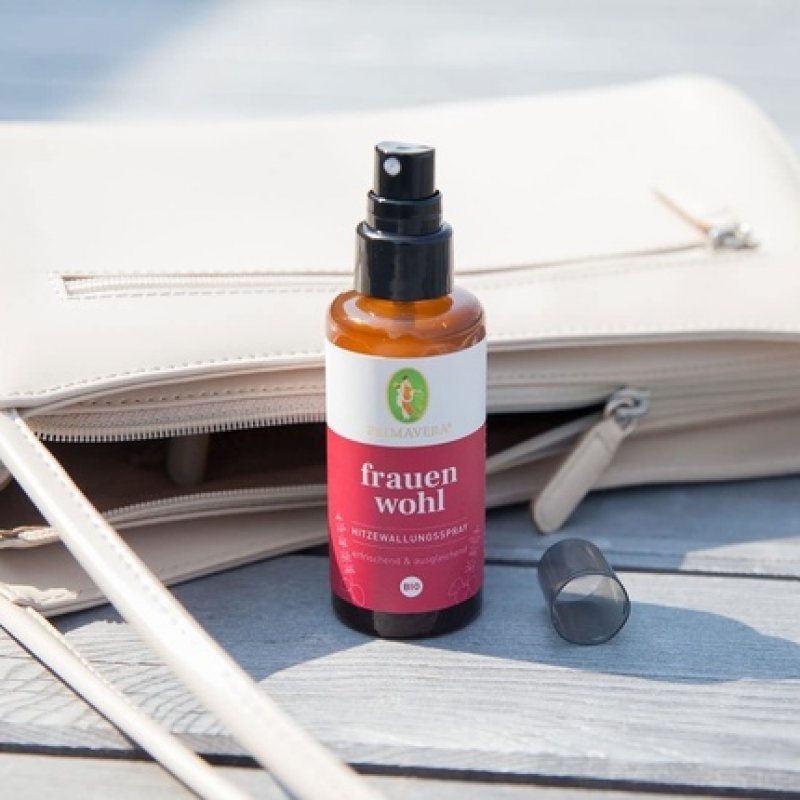 PRIMAVERA Frauenwohl Hitzewallungsspray Bio 50ml - Refreshing and Balancing Body Spray with Floral Scent - Vegan