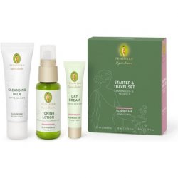 PRIMAVERA Glowing Age Starter and Travel Set Natural Cosmetics for Mature Demanding Skin - Cleaning Toner Care - Vegan