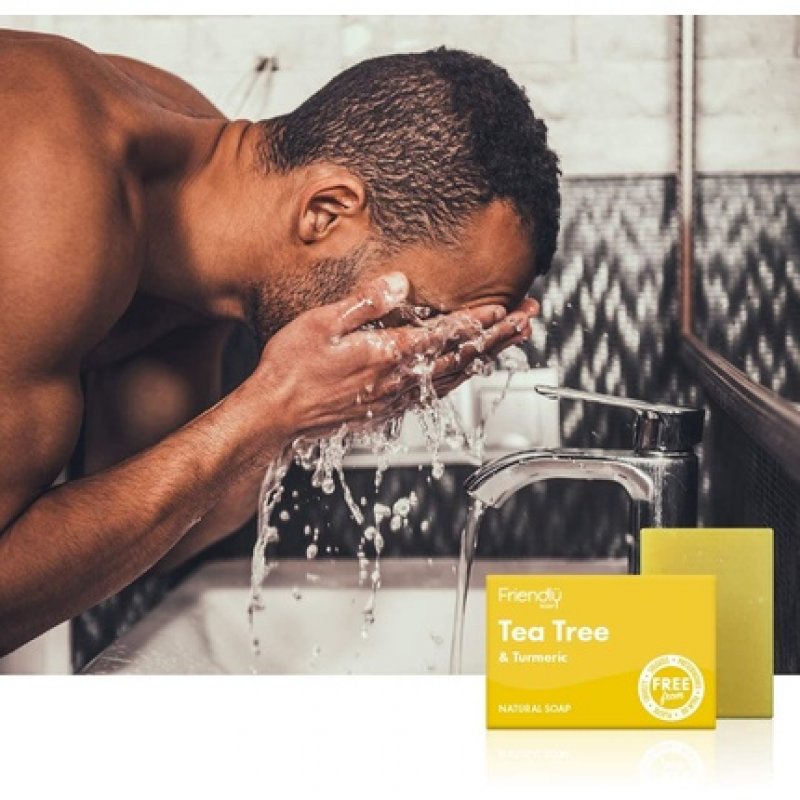 Friendly Soap Handmade Natural Tea Tree & Turmeric Antibacterial Soap 95g