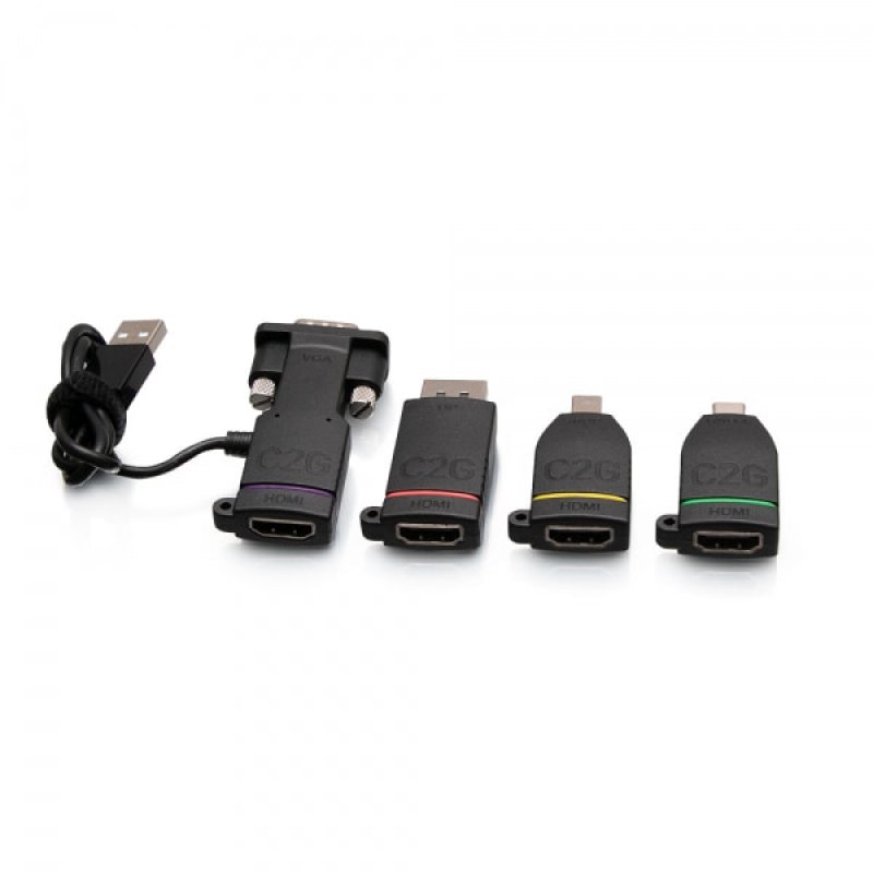 C2G Universal 4K HDMI Adapter Ring with Color Coded Mini DisplayPort™, DisplayPort, USB-C, and VGA