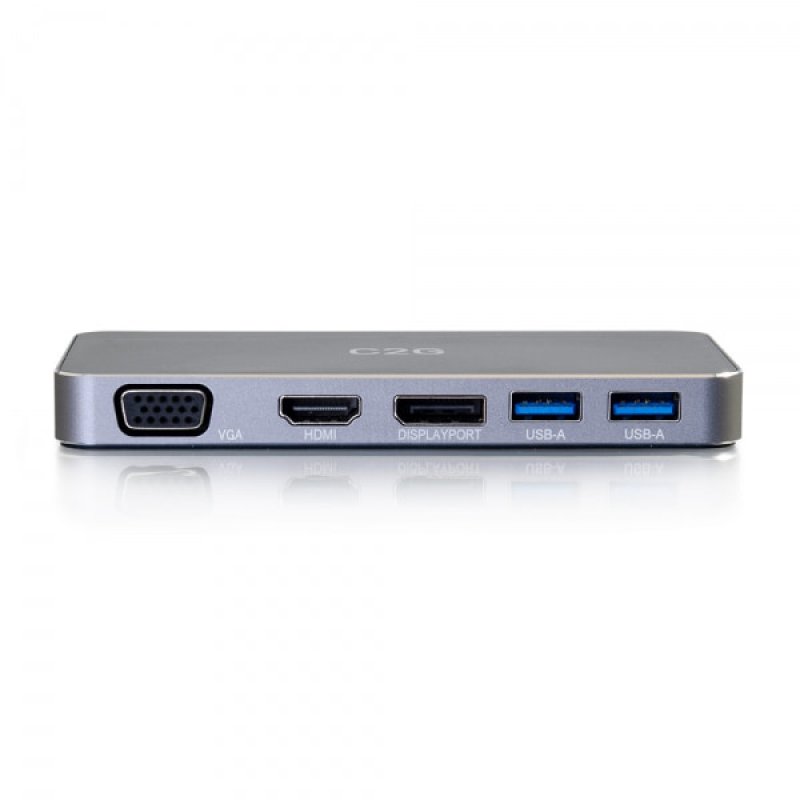 C2G USB-C[R] Dual Display MST Docking Station with HDMI[R], DisplayPort[TM], VGA and Power Delivery up to 65W - 4K 30Hz