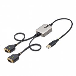 StarTech.com 2ft (60cm) 2-Port USB to Serial Adapter Cable, Interchangeable DB9 Screws/Nuts, COM Retention, USB-A to
