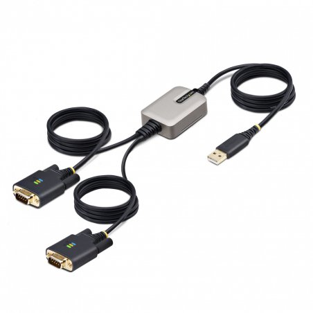StarTech.com 13ft (4m) 2-Port USB to Serial Adapter Cable, Interchangeable DB9 Screws/Nuts, COM Retention, USB-A to DB9