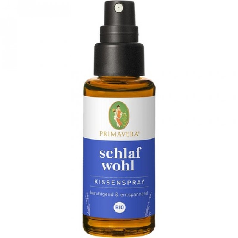 PRIMAVERA Schlafwohl Kissenspray Bio 30ml with Lavender, Vanilla, and Neroli - Calming Aromatherapy Textile and Room