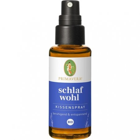 PRIMAVERA Schlafwohl Kissenspray Bio 30ml with Lavender, Vanilla, and Neroli - Calming Aromatherapy Textile and Room