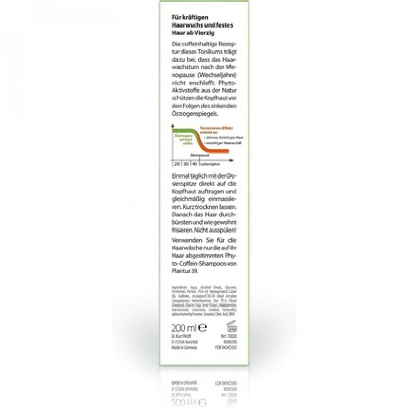 Plantur 39 Phyto-Caffeine Tonic 200ml - Hair Tonic to Prevent Menopausal Hair Loss with Vital Nutrients from Soy Plant