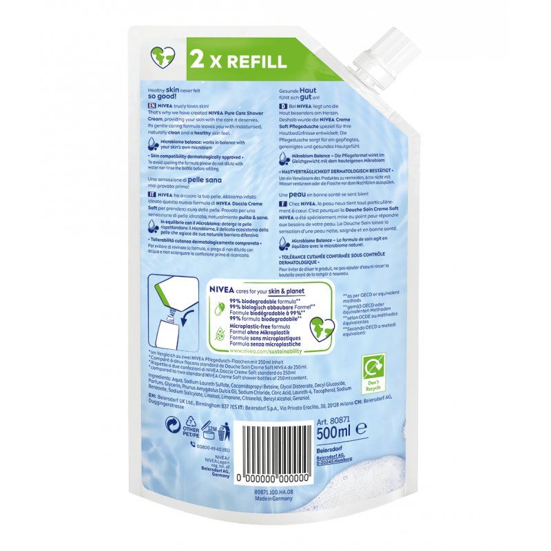 NIVEA 4005808808717 shower gel & body washes 500 ml Women Almond